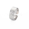 Non-Tarnish 304 Stainless Steel Flat with Word Love Open Cuff Ring for Women RJEW-S405-205P-3