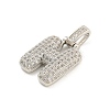 Brass Micro Pave Clear Cubic Zirconia Pendants KK-B099-01P-H-2