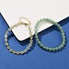 Natural Green Aventurine Beaded Bracelets Set for Women BJEW-G752-02G-07-1