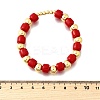 ABS Imitation Pearl Round Beads Stretch Bracelets for Women BJEW-D317-12C-G-5