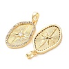 Brass Micro Pave Clear Cubic Zirconia Pendants X-KK-A304-13G-3