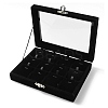 12-Slot Rectangle Wood Covered with Velvet pendant Necklace Jewelry Storage Presentation Box CON-WH0095-18-1