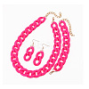 Acrylic Curb Chain Chain Necklaces & Dangle Earrings & Bracelets Sets FS-WGA399B-20-1