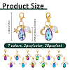 28Pcs 7 Colors Glass & Acrylic Pendant Decorations HJEW-FH00134-2