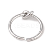 Non-Tarnish Simple Knotted 304 Stainless Steel Open Cuff Ring for Women Men RJEW-Z038-05P-3