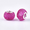 Resin Rhinestone European Beads RPDL-T002-03G-2