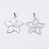 Natural White Shell Mother of Pearl Shell Pendants SSHEL-L008-24B-3