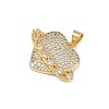 Brass Micro Pave Cubic Zirconia Pendants KK-S528-14G-2