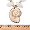Summer Beach Resin Conch Shaped Pendant CCB Plastic Beaded Necklaces with Alloy End Chains LS-NJEW-D336-03B-G-5