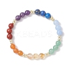 Natural Amethyst & Red Jasper & Red Aventurine & Synthetic Hematite & Lapis Lazuli & Citrine & White Jade & Green Aventurine Beaded Stretch Bracelets for Girls BJEW-JB12174-2