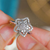 Brass Micro Pave Clear Cubic Zirconia Finger Rings for Women WGAE82A-01-1