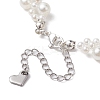 Glass Shell Pearl & ABS Plastic Imitation Pearl Beaded Bracelets for Women BJEW-JB10597-4