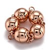 Rack Plating Brass Magnetic Clasps with Loops LS-KK-F801-03B-RG-1
