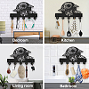 Wood & Iron Wall Mounted Hangers HJEW-WH0055-223-6