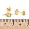 Heart Brass Micro Pave Clear Cubic Zirconia Stud Earrings EJEW-Z144-12G-5