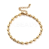 Ion Plating(IP) 304 Stainless Steel Oval Ball Chain Bracelets for Women BJEW-C046-01G-1