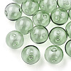 Transparent Blow High Borosilicate Glass Globe Beads GLAA-T003-09D-4