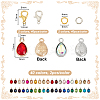 DIY Teardrop Alloy Rhinestone Birthstone Pendant Making Kits DIY-GA0007-12-2