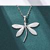 Dragonfly 304 Stainless Steel Pendant Necklaces NJEW-H059-05P-3