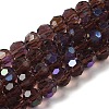 Electroplate Transparent Glass Beads Strands EGLA-A035-T6mm-L13-1