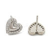 Brass Micro Pave Clear Cubic Zirconia Stud Earrings EJEW-R016-26P-05-4