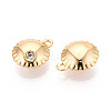 Brass Micro Pave Clear Cubic Zirconia Pendants KK-T078-13G-2