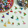 128Pcs 16 Colors Glass Pearl & Acrylic Pendants PALLOY-AR00018-4