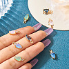8Pcs 4 Colors Brass Micro Pave Cubic Zirconia Pendants KK-TA0002-18-7