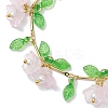 Flower Glass & Acrylic Charm Bracelets BJEW-JB10443-04-3