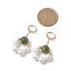Shell Pearl & Taiwan Jade Leverback Earrings EJEW-JE05927-02-3
