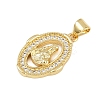 Brass Micro Pave Cubic Zirconia Pendants KK-P323-11E-G02-2