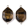 Natural Tiger Eye Links Connectors G-T131-48G-01-2