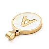 PVD Vacuum Plating 304 Stainless Steel with White Shell Pendants STAS-G268-01A-G-3