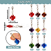  36Pcs 9 Colors Cross Glass Pendant Decoration HJEW-TA0001-08-11