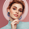 9 Pairs 9 Colors Sparkling Resin Big Hoop Earrings with Alloy Pins for Women EJEW-FI0002-13-6