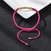 Polyester Cord Braided Bead Bracelets for Women BJEW-L698-01G-07-2