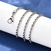 Tarnish Resistant 304 Stainless Steel Rope Chain Necklaces STAS-M174-014P-B-2
