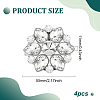 4Pcs Flower Alloy with Glass Rhinestone Shoe Buckle Clips AJEW-FG0003-64D-2