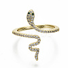 Brass Micro Pave Clear Cubic Zirconia Cuff Rings LS-RJEW-S045-046G-NR-3
