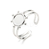304 Stainless Steel Open Cuff Finger Ring Cabochon Settings STAS-T060-10S-3