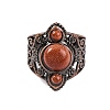 Synthetic Goldstone Retro Finger Rings RJEW-B067-01R-16-2