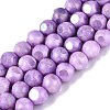 Ombre Effect Dyed Electroplate Opaque Glass Beads Strands EGLA-Q130-01A-13-1
