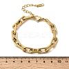 304 Stainless Steel Rectangle Ring Link Chain Bracelets for Women LS-BJEW-A152-02G-5