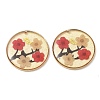 Plating Brass & Transparent Epoxy Resin & Dried Flower Pendants RE-CBAA153-06A-2