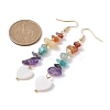 Natural & Synthetic Mixed Gemstone Chips & Shell Dangle Earrings EJEW-JE05597-3