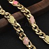 Brass Enamel Links Bracelets for Women BJEW-B125-06G-3