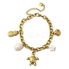 304 Stainless Steel Cable Chain Charm Bracelets BJEW-L708-01G-4