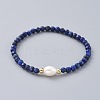 Natural Lapis Lazuli(Dyed) Beads Stretch Bracelets BJEW-JB04676-02-1