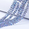 Electroplate Transparent Glass Beads Strands X-EGLA-A034-T6mm-Y02-1