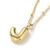 Initial Letter Brass Pendant Necklace NJEW-A015-21G-J-1
